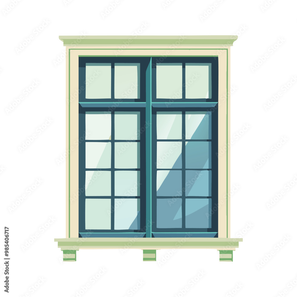 Living room Window vector illustration in flat style Living room Window vector illustration in flat style