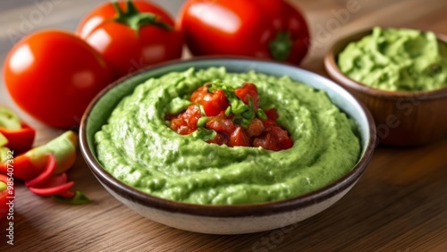  Fresh and vibrant guacamole with a twist of red