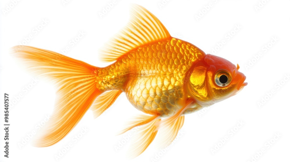 Goldfish isolated on white background.