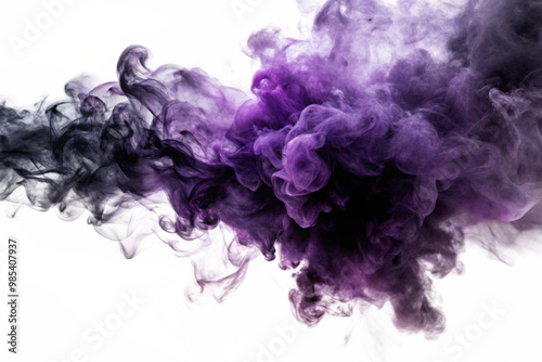 black and purple smoke abstract on isolated background for your design 