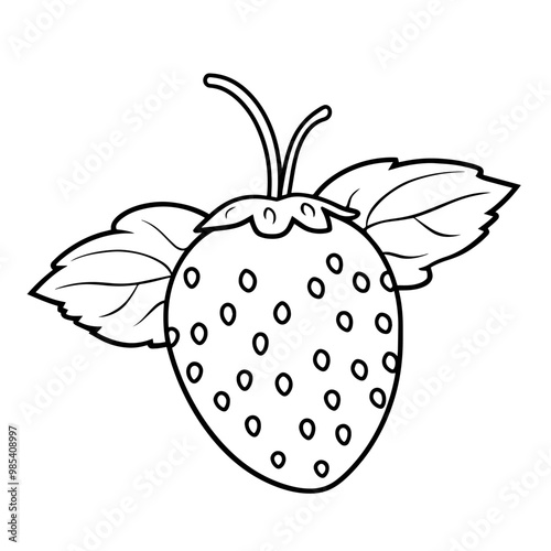 Vector outline of a ripe strawberry icon.