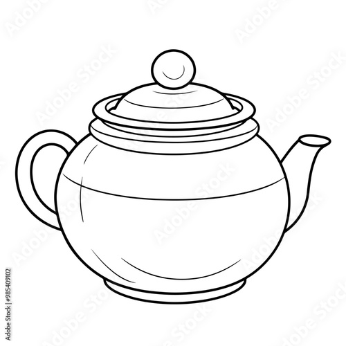 Vector outline of a charming teapot icon.