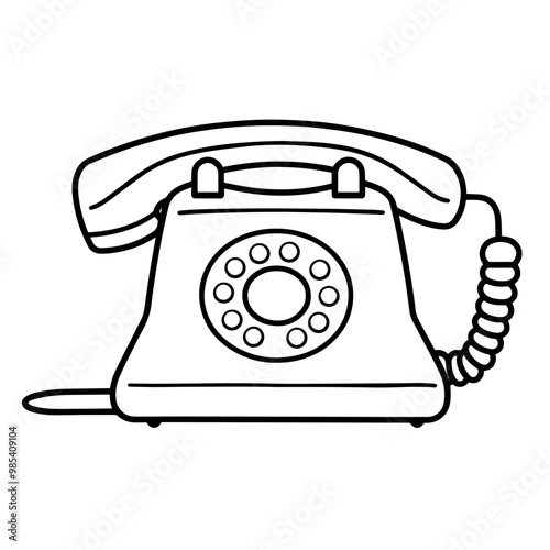 Vector outline of a ringing telephone icon.