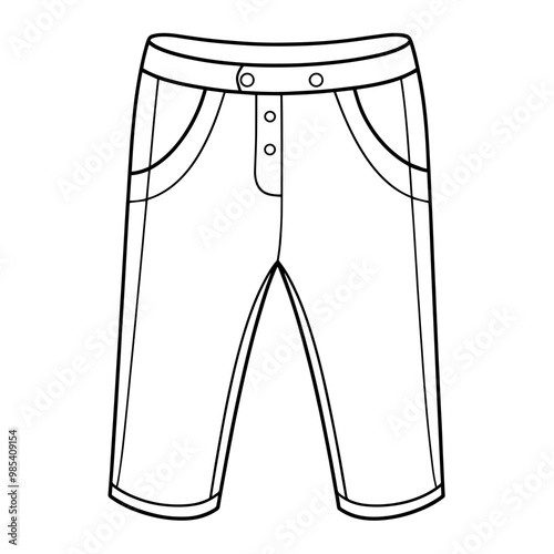 Vector outline of stylish trousers icon.