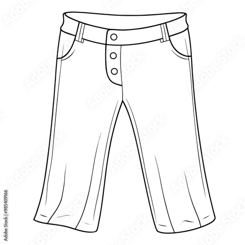 Vector outline of stylish trousers icon.