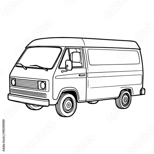 Vector outline of a modern van icon.