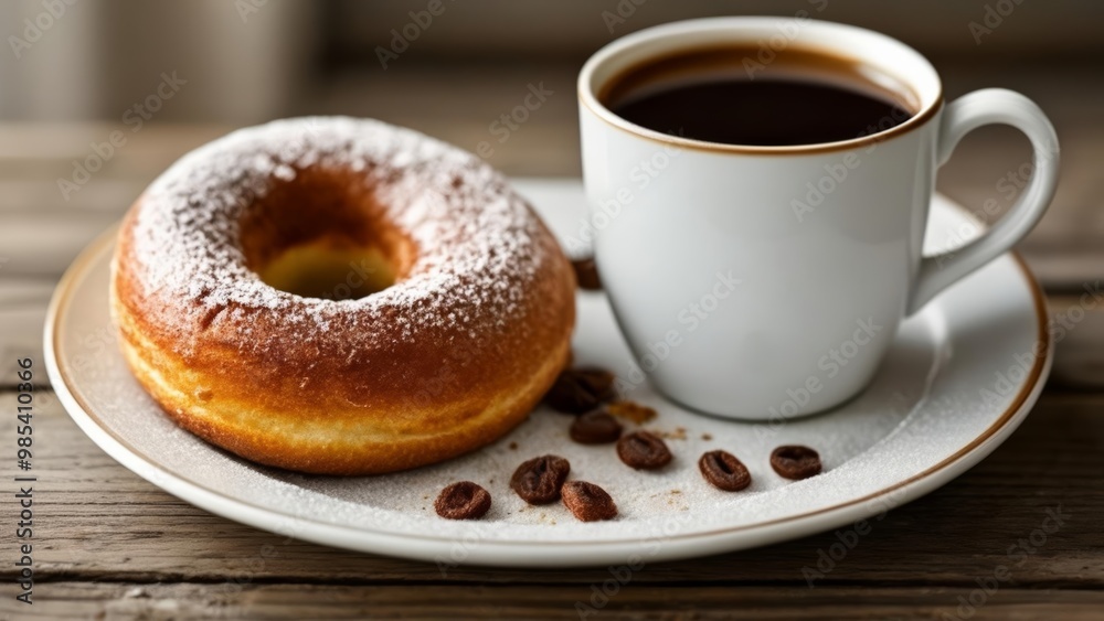A delightful morning treat with a warm cup of coffee A delightful morning treat with a warm cup of coffee
