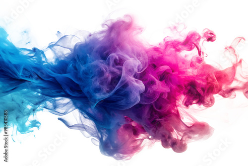 blue with pink smoke abstract on isolated background for your design 