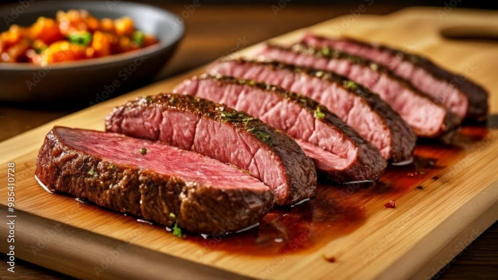 Deliciously cooked steak ready to be savored Deliciously cooked steak ready to be savored