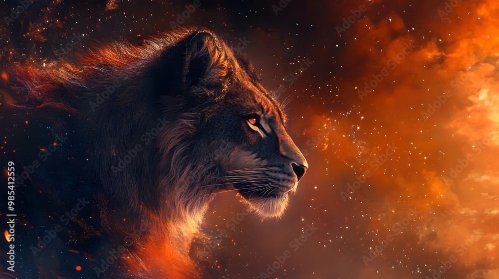 Naklejka premium Leo, constellation