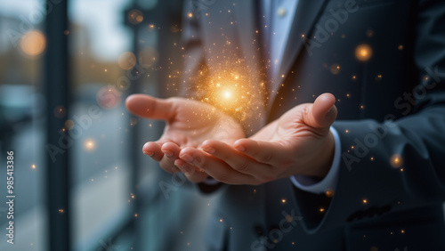 hand pushing button on a screen interface