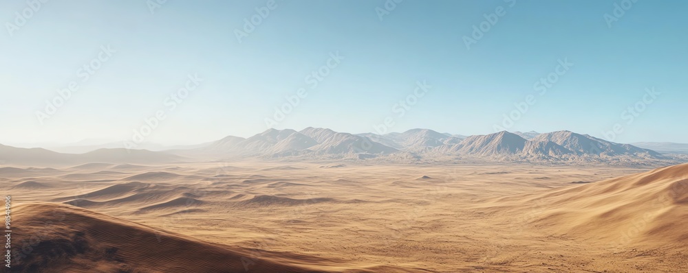A vast desert stretching as far as the eye can see, its rolling sand dunes and sparse vegetation creating a sense of desolation and wonder in 8K A vast desert stretching as far as the eye can see, its rolling sand dunes and sparse vegetation creating a sense of desolation and wonder in 8K