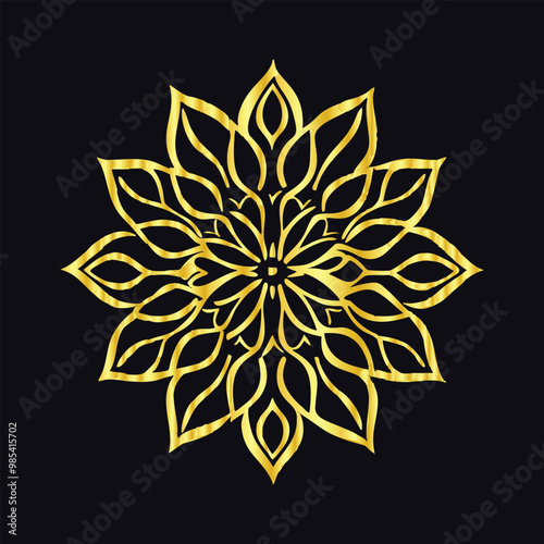 Gradient golden Ornamental golden mandala