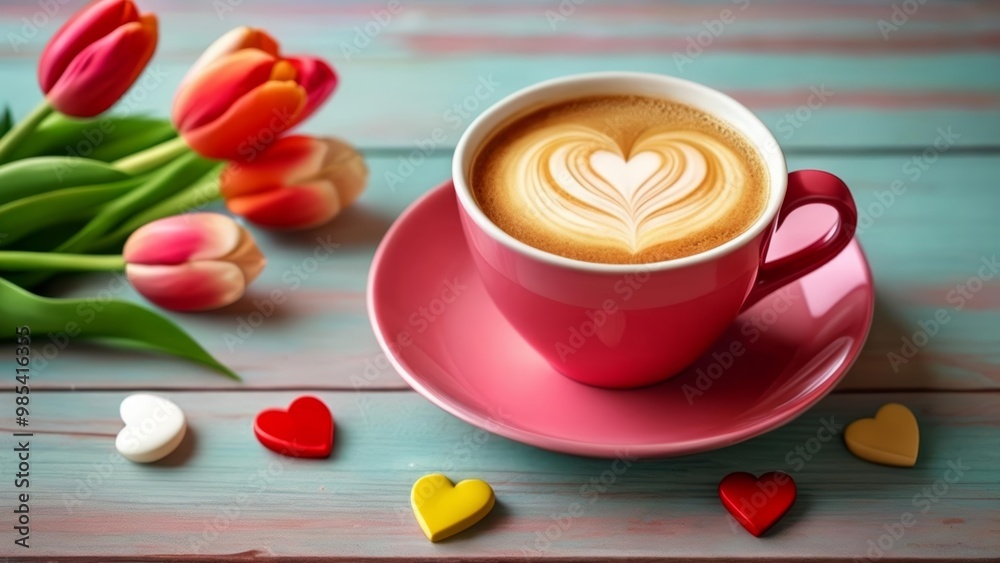 A heartwarming cup of coffee with a touch of love A heartwarming cup of coffee with a touch of love