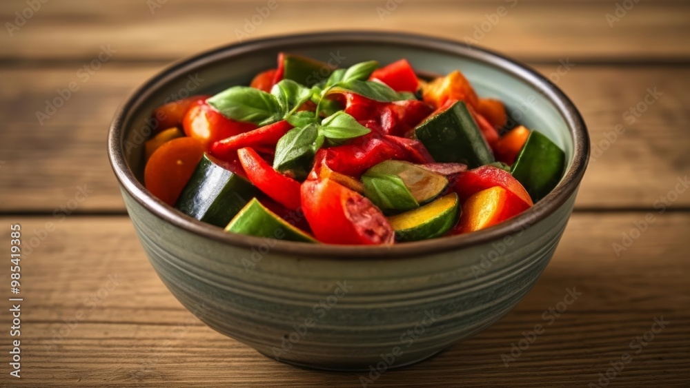 Freshly prepared colorful salad in a bowl Freshly prepared colorful salad in a bowl