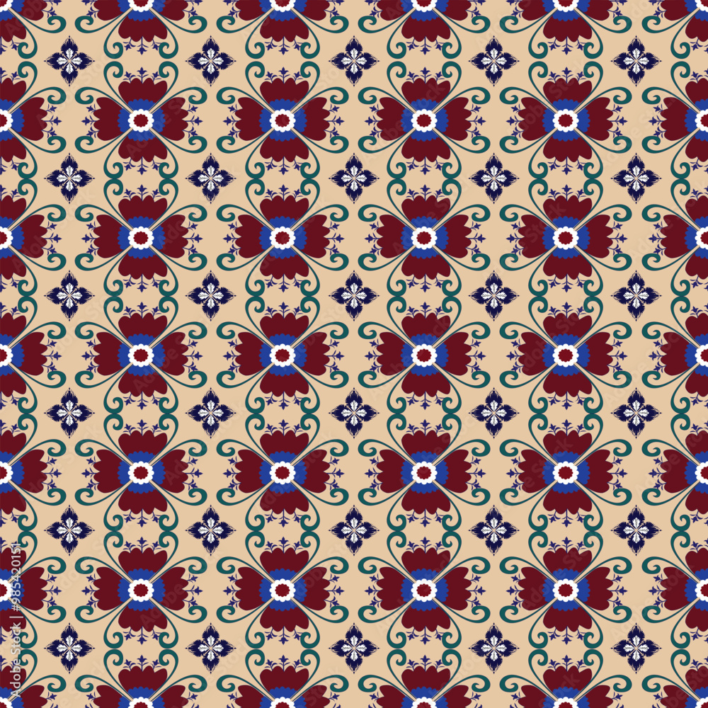 Fototapeta premium seamless pattern red flower