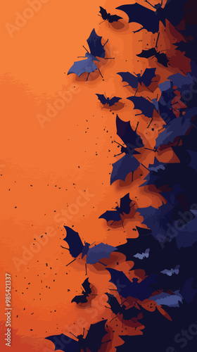  Flat lay Vector Illustration Halloween concept with ants, Happy Halloween