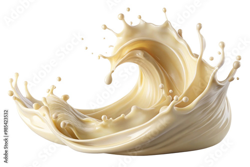 milk or yogurt splash isolated on white background photo