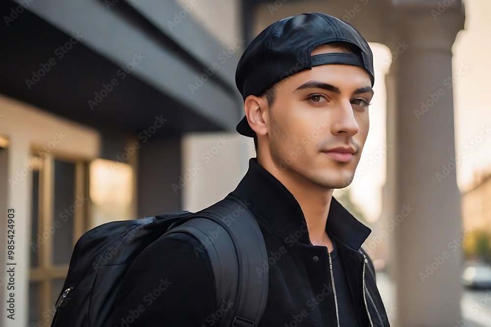 Trendy Young Man in Urban Setting Trendy Young Man in Urban Setting