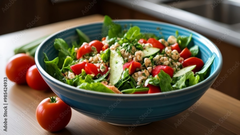 Fresh and vibrant salad ready to be enjoyed Fresh and vibrant salad ready to be enjoyed