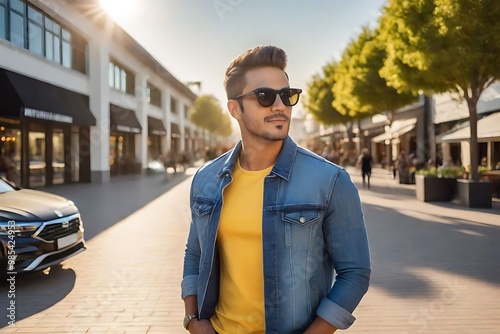 Stylish Young Man in Sunglasses Outdoors