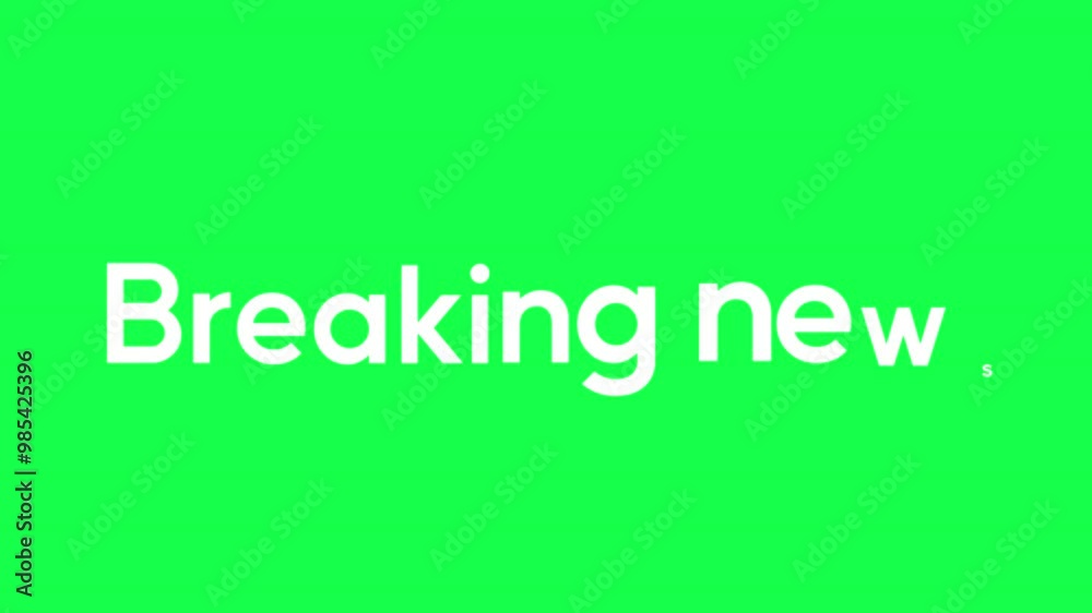 Breaking news text animation on green screen background Breaking news text animation on green screen background