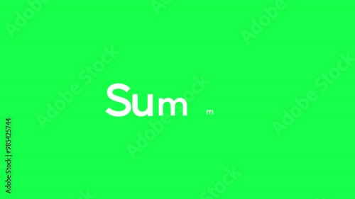 Summer Festival text animation on green screen background