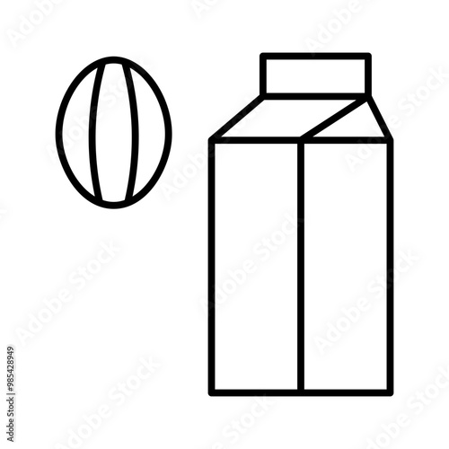 almond milk line icon