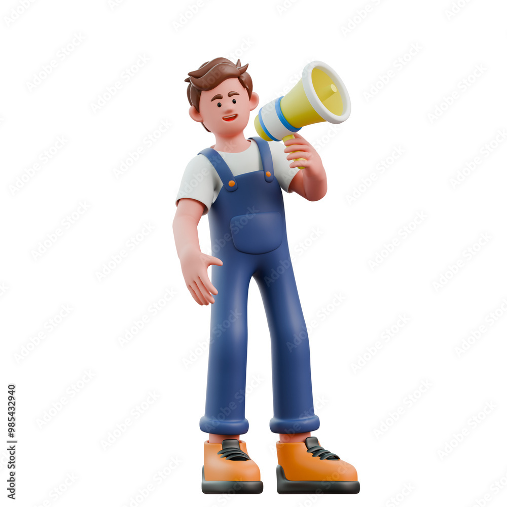 3D Male Using Megaphone Promotion 3D Male Using Megaphone Promotion