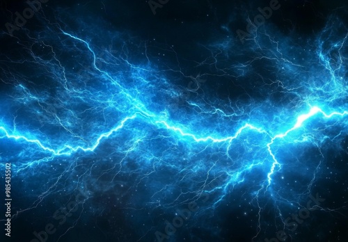 Dynamic Lightning Imagery Highlighting Electric Energy