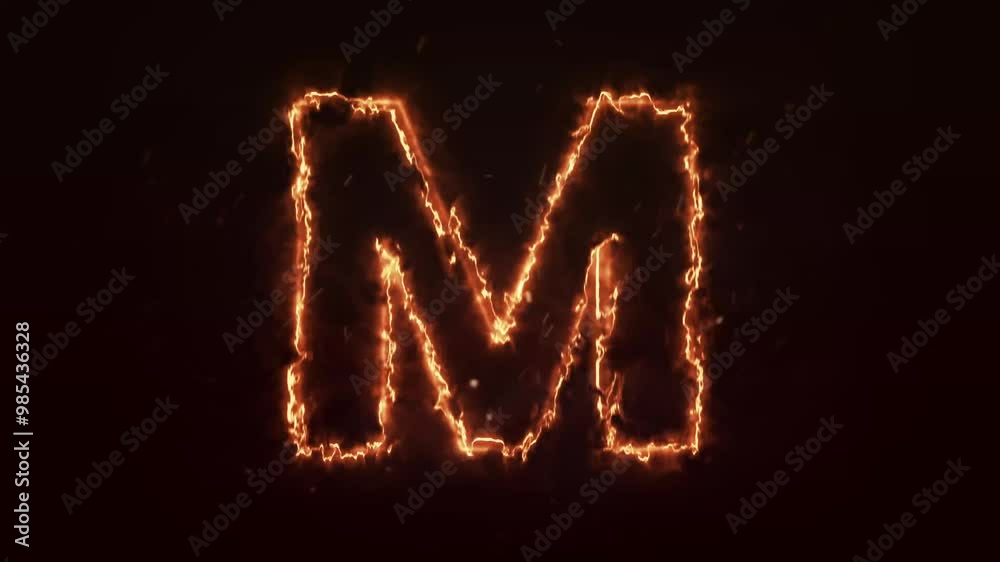 Fire letter M animation on black background, Fire letter. Burning alphabet. Real flames, Latter motion in black background Fire letter M animation on black background, Fire letter. Burning alphabet. Real flames, Latter motion in black background