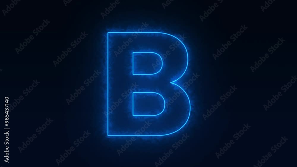 Alphabet B neon animation, Neon Glowing letter on black background, 4k video Alphabet B neon animation, Neon Glowing letter on black background, 4k video