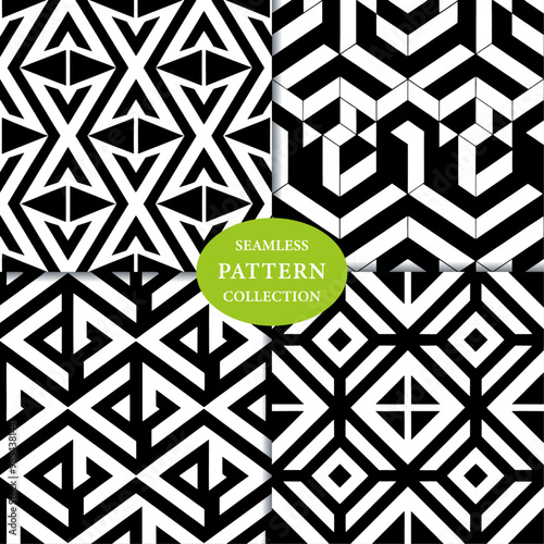 Modern Black and White Geometric Seamless Pattern Background