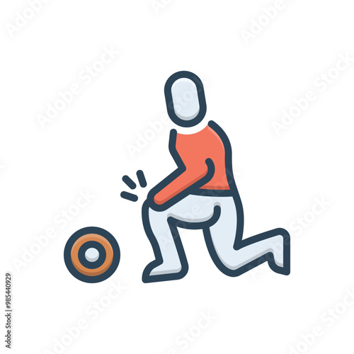 Color illustration icon for injury
