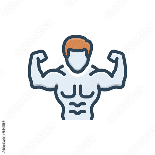 Color illustration icon for strong