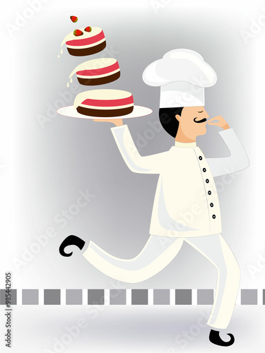 Chef with cake