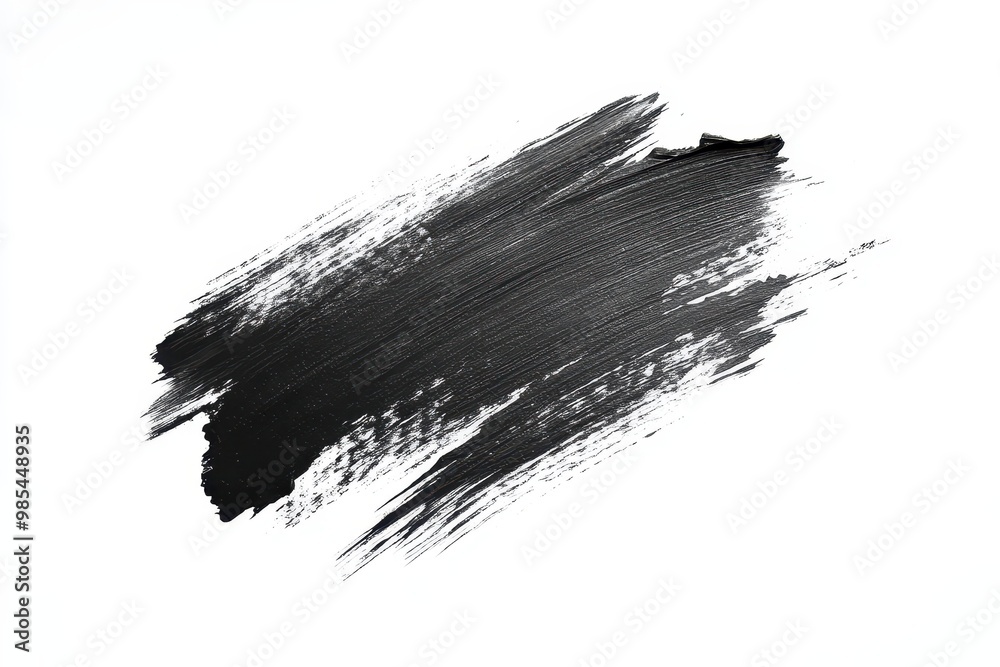A bold black paint stroke on a white background, showcasing texture and artistic expression. A bold black paint stroke on a white background, showcasing texture and artistic expression.