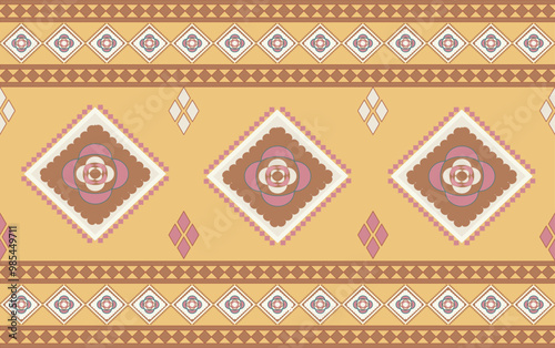 Native pattern American,oriental ethnic seamless pattern traditional background design for carpet,wallpaper,batik,fabric,Vector illustration embroidery style,Tribal Navajo,seamless vector for textile.