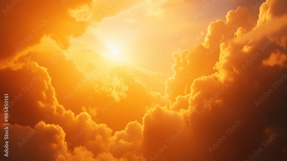 Stunning sun shining through the clouds, creating a surreal glow in the sky with a dynamic, realistic background of light and shadow Stunning sun shining through the clouds, creating a surreal glow in the sky with a dynamic, realistic background of light and shadow