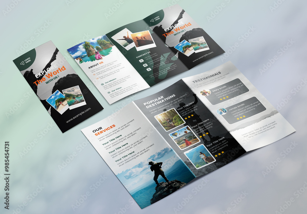 Travel Agency Trip Package Trifold Brochure Design Template Stock ...
