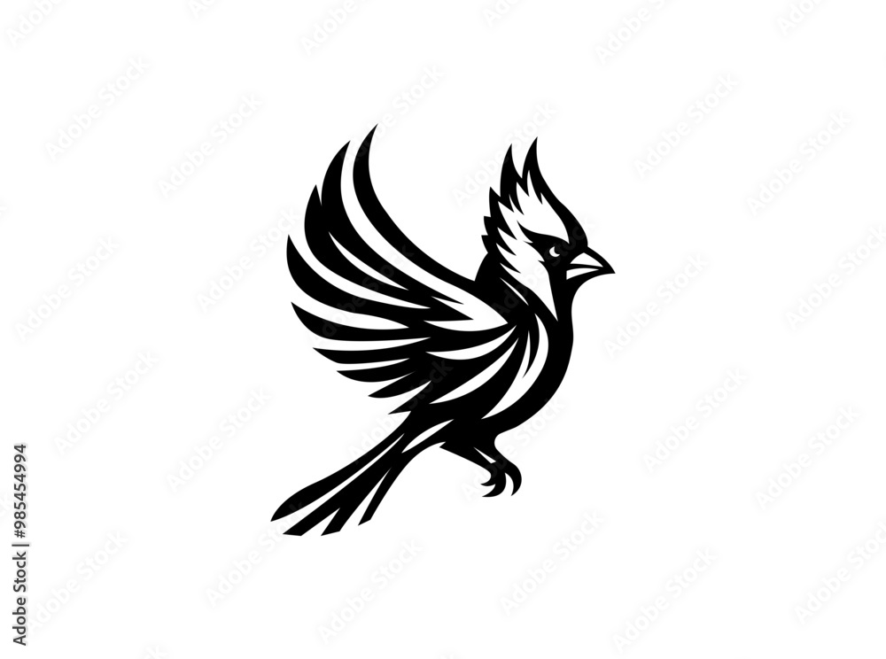 simple elegant Perch bird line art home real estate logo design inspiration. cardinal logo. Uses include real estate, cleaning or cleaners, nature trail, bird