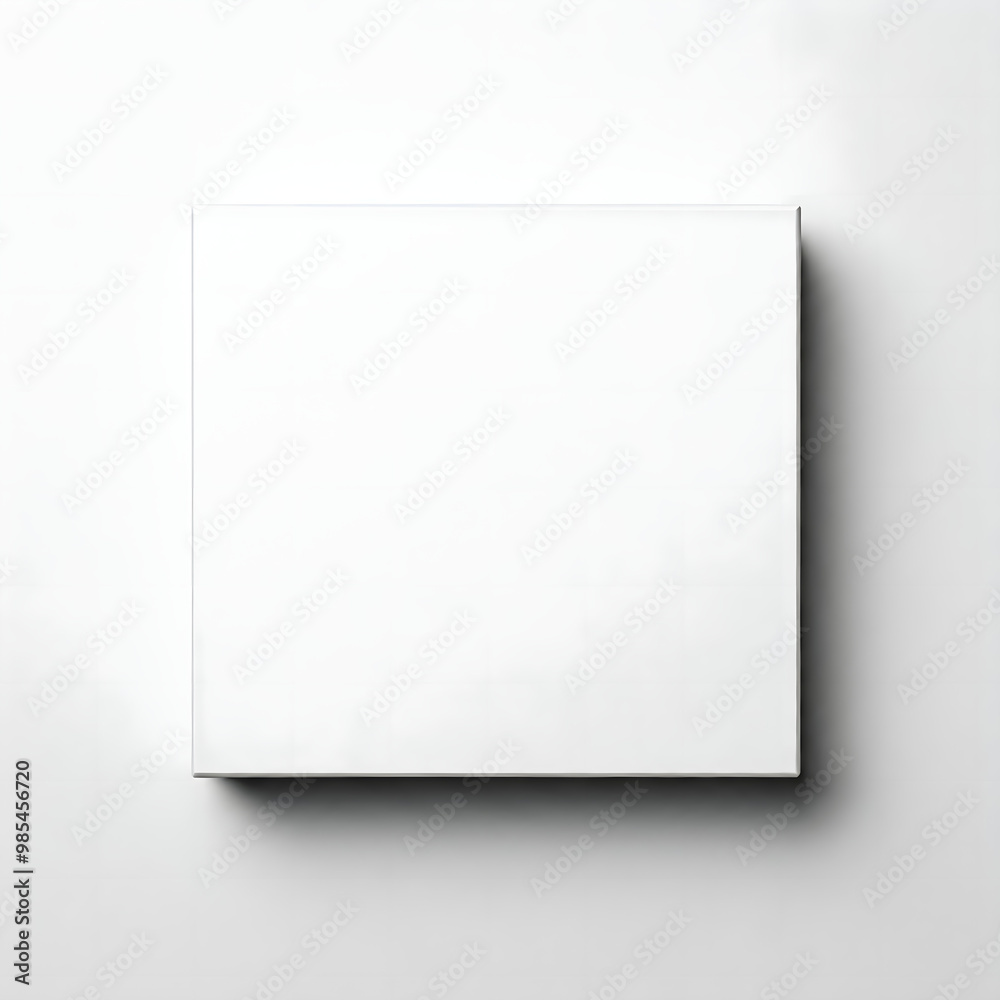 White box view from above, the top lid is empty. White box view from above, the top lid is empty.
