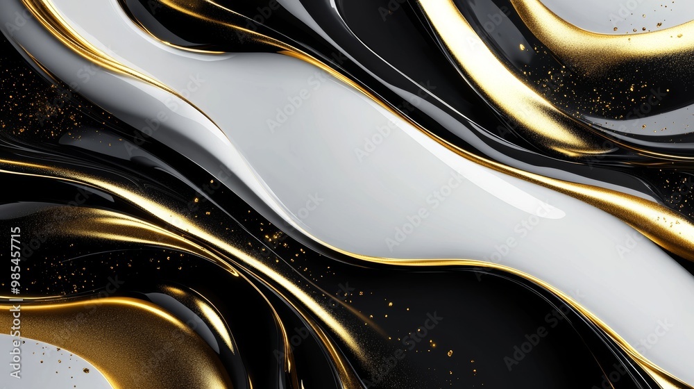 Elegant Black and Gold Abstract Waves Background Elegant Black and Gold Abstract Waves Background
