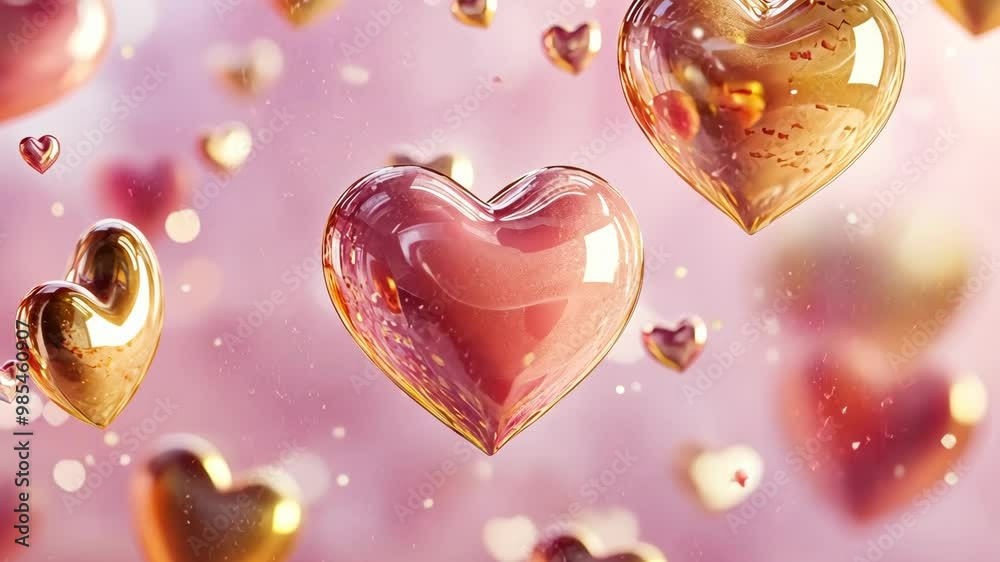 Floating hearts create a romantic atmosphere with warm colors and soft backgrounds, ideal for celebrating love and affection Floating hearts create a romantic atmosphere with warm colors and soft backgrounds, ideal for celebrating love and affection