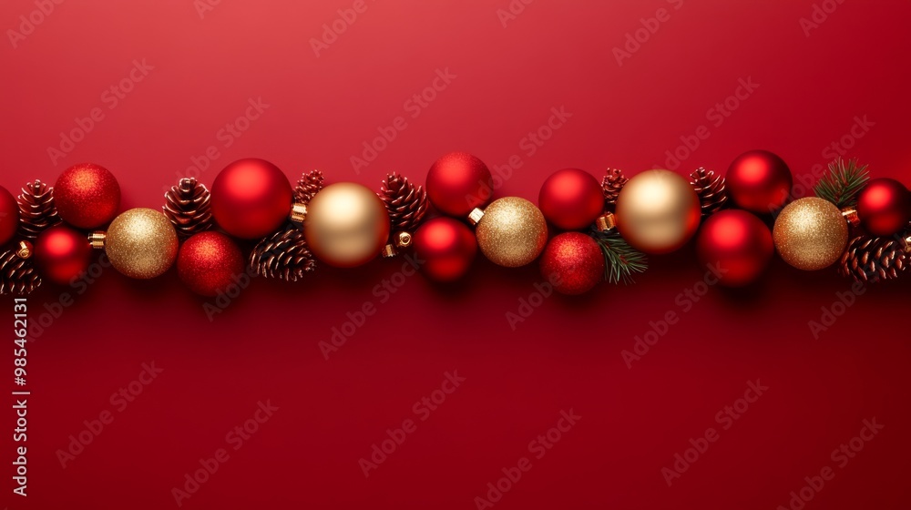 Red Gold Christmas Baubles. Red Gold Christmas Baubles.
