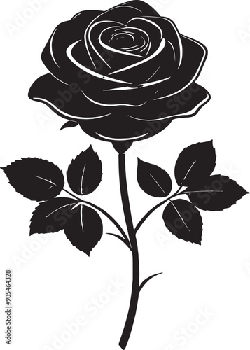 ROMANTIC ILLUSTRATION ROSE VECTOR ART