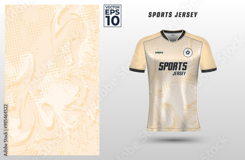 T-shirt sport jersey design template with grunge halftone pattern background. Sport uniform in front view. Shirt mock up for sport club. Vector Illustration	