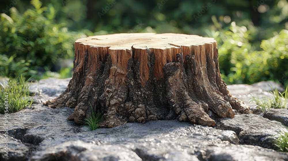 Tree Stump in a Natural Setting