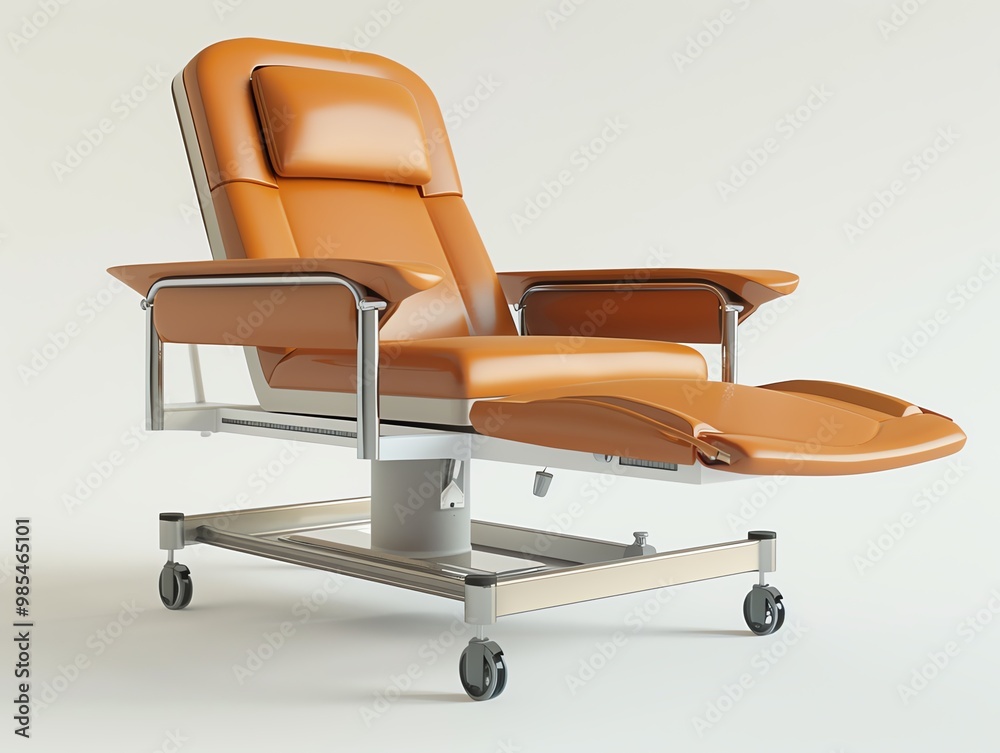 A 3D render of a phlebotomy chair with an armrest A 3D render of a phlebotomy chair with an armrest
