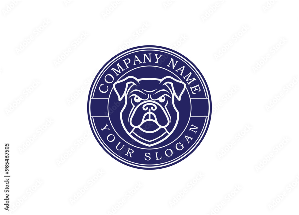 Fototapeta premium Hand drawn, Mascot and minimalistic style bulldog logo template